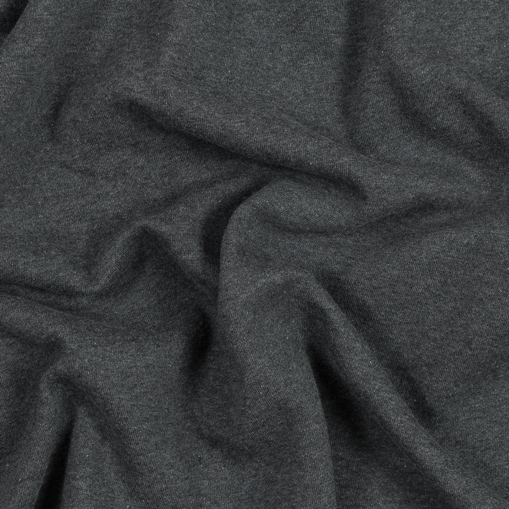 Cotton and Polyester Brushed Fleece - Charcoal