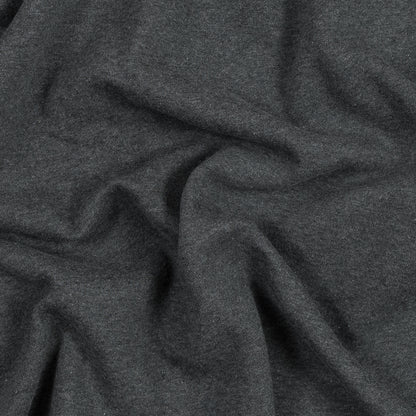 Cotton and Polyester Brushed Fleece - Charcoal