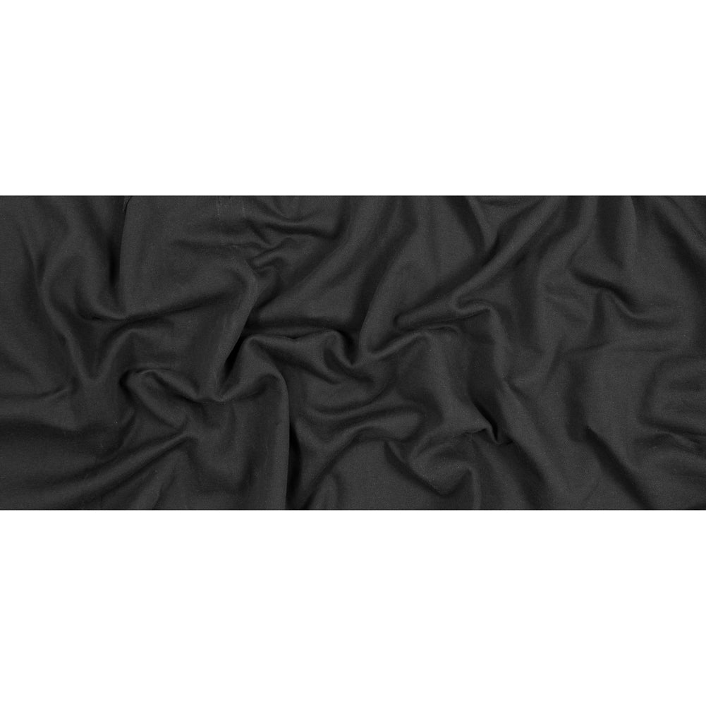 Cotton and Polyester Brushed Fleece - Black Folded
