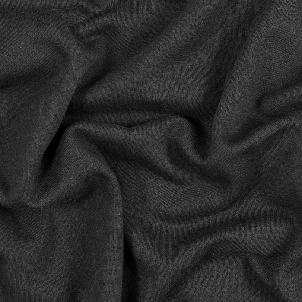 Cotton and Polyester Brushed Fleece - Black