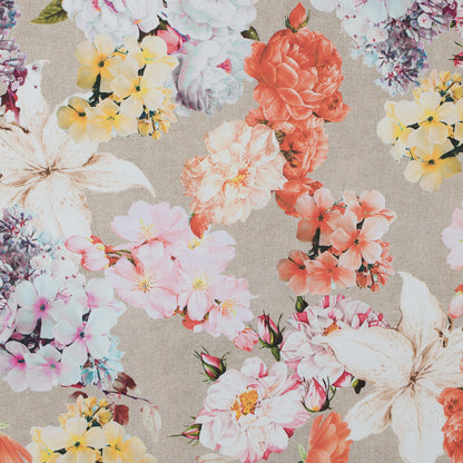Italian Multicolor Floral Stretch Cotton Twill