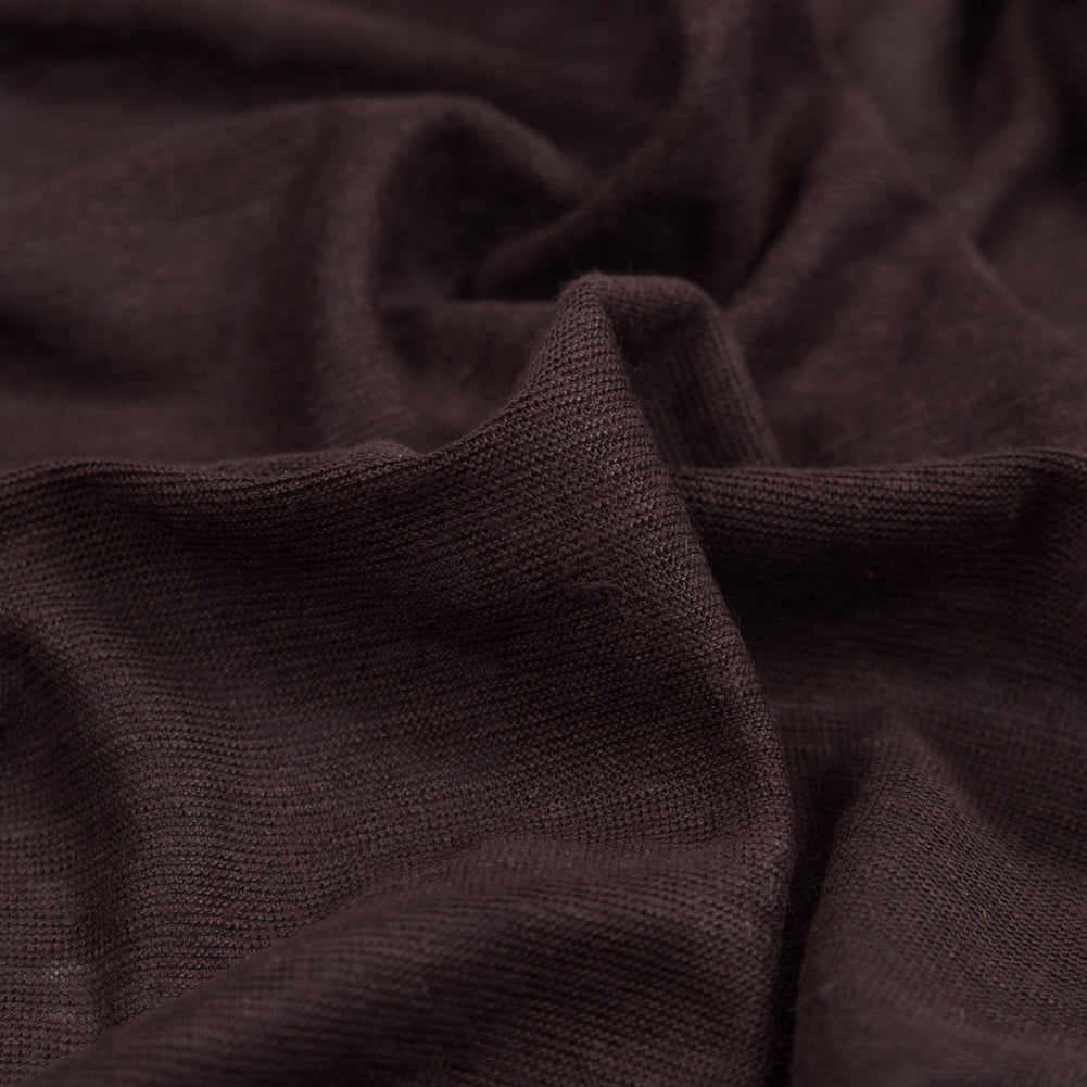 Italian Chocolate Solid Linen Knit Detail