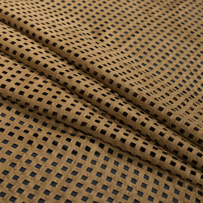 Italian Brown Square Perforated Faux Suede Detail
