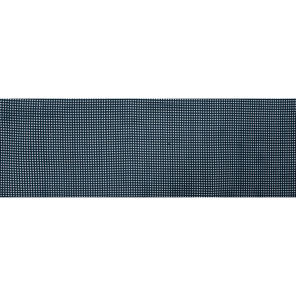 Italian Blue Square Perforated Faux Suede Folded