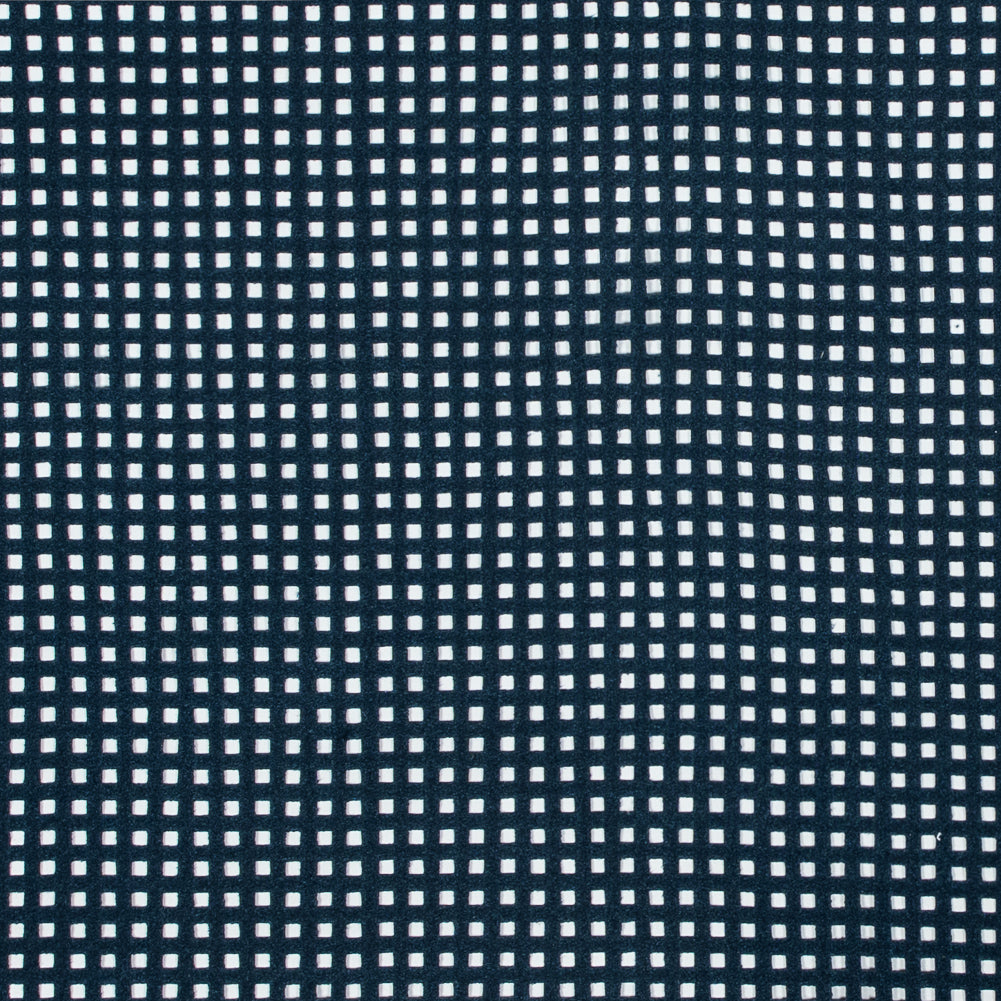 Italian Blue Square Perforated Faux Suede
