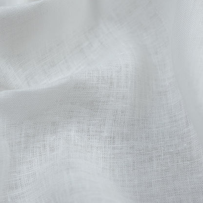 Italian White Crisp Linen Woven Detail