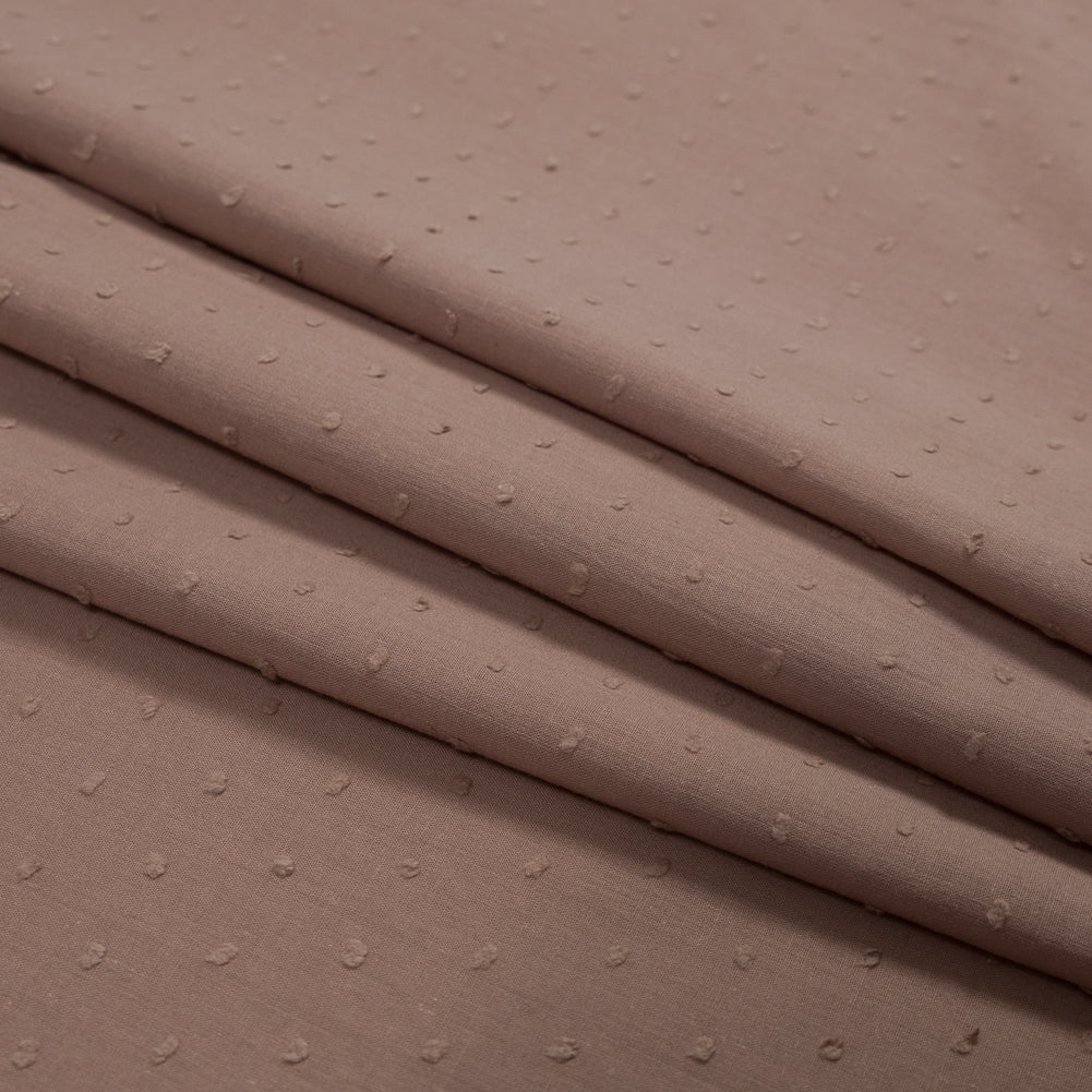 Italian Hazelnut Cotton Swiss Dot Detail
