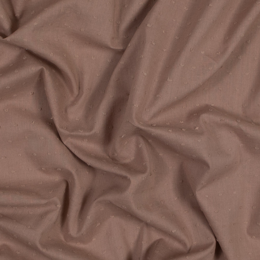 Italian Hazelnut Cotton Swiss Dot