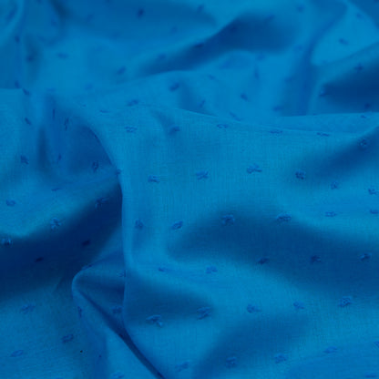 Italian Aegean Blue Cotton Swiss Dot Full