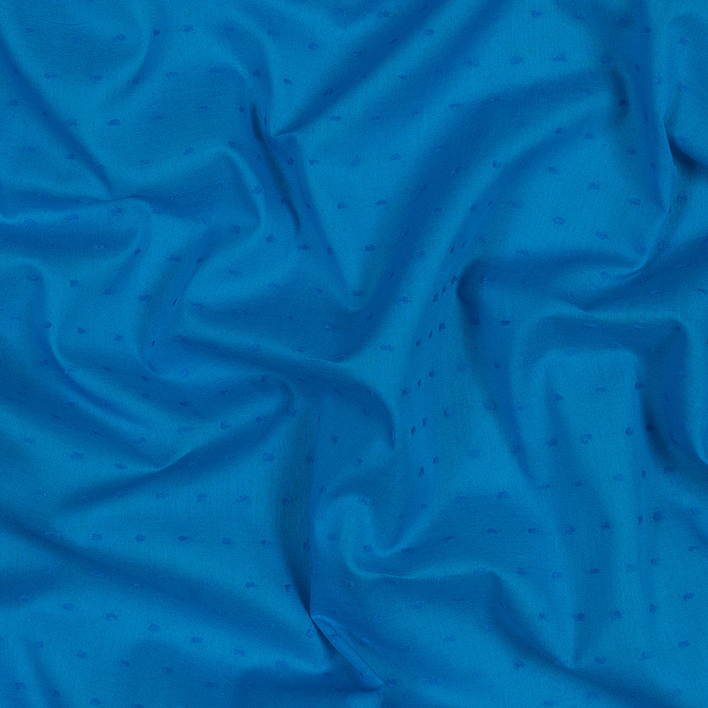 Italian Aegean Blue Cotton Swiss Dot