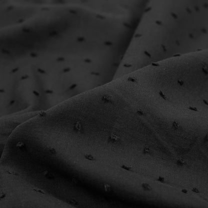Italian Black Cotton Swiss Dot Full