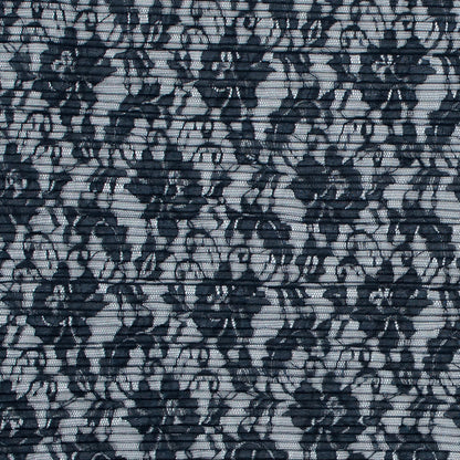 Italian Navy Floral Pleated Lace