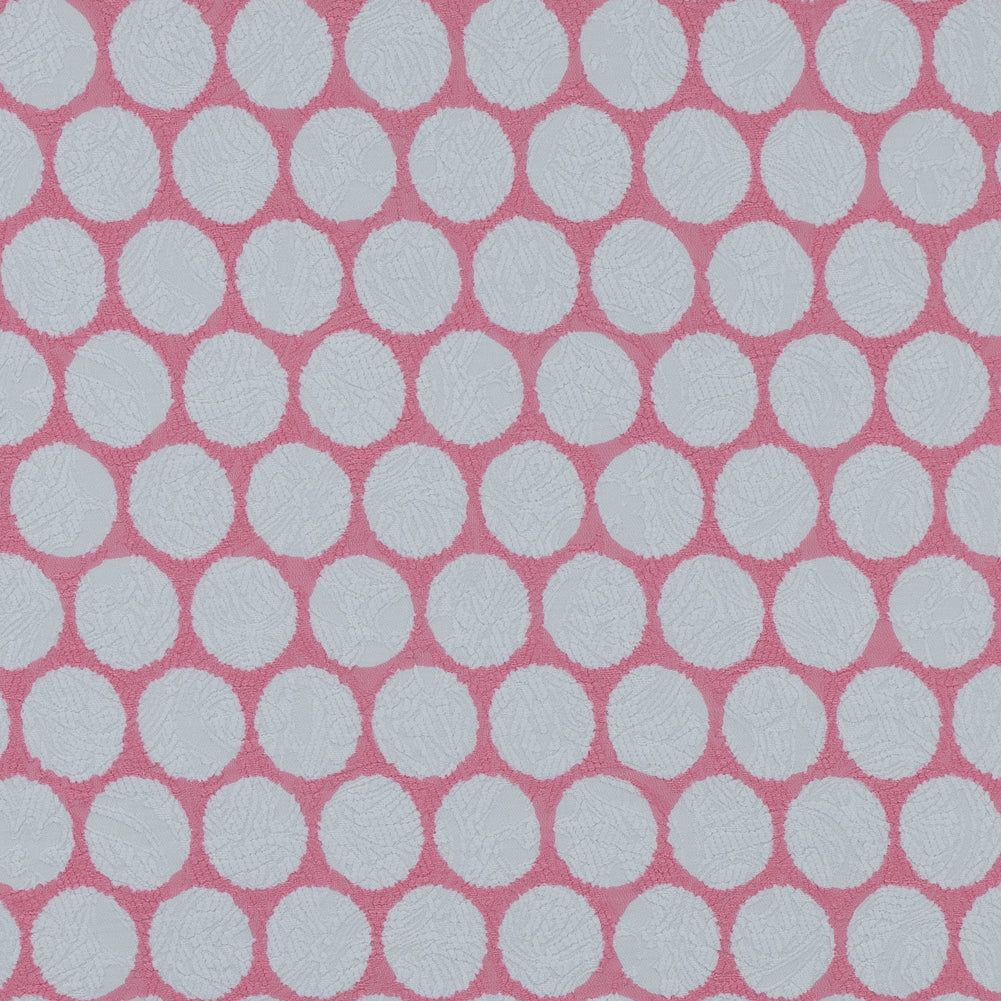 Italian Pink Polka Dotted Cotton Jacquard