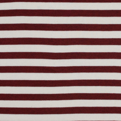 Italian Brick Red Awning Striped Cotton Waffle Knit