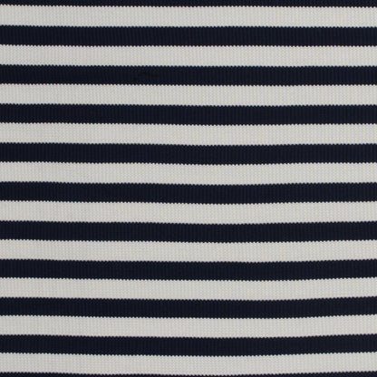 Italian Navy Awning Striped Cotton Waffle Knit