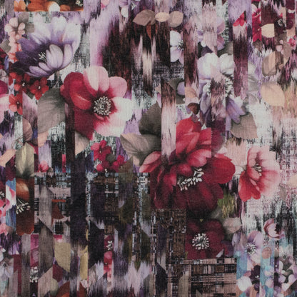 Italian Red and Beige Floral Sweater Knit