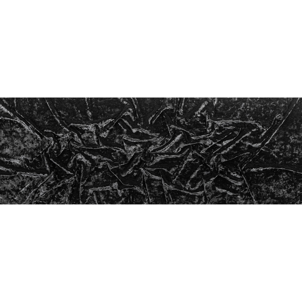 Stretch Crushed Velour - Black Folded