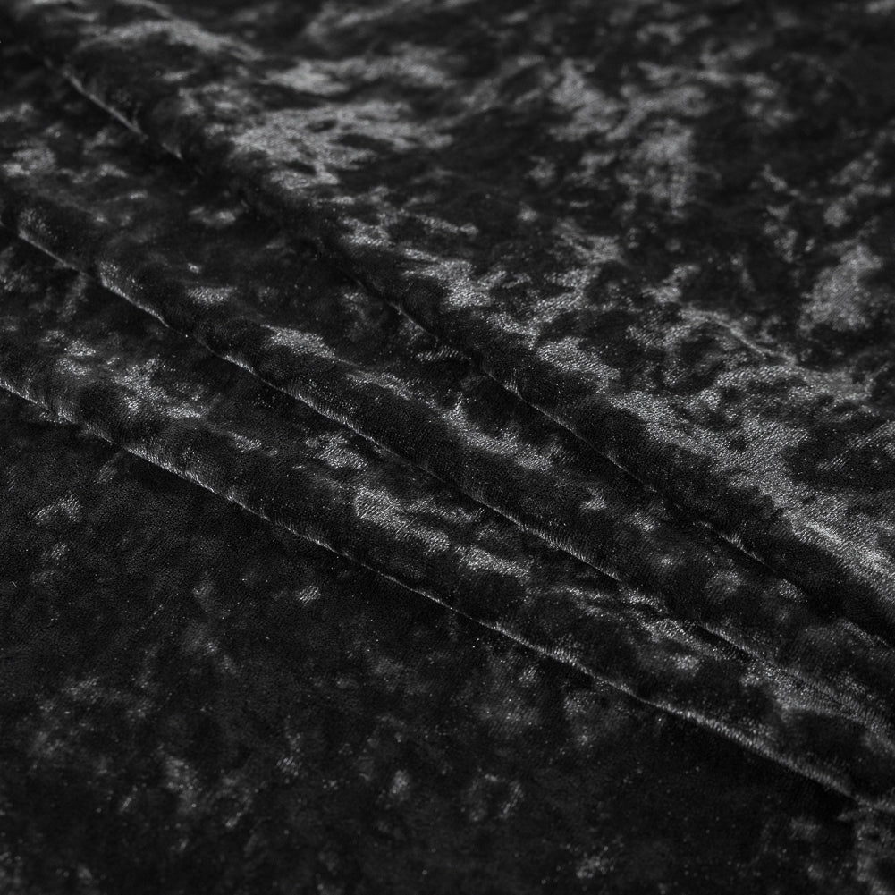 Stretch Crushed Velour - Black Detail