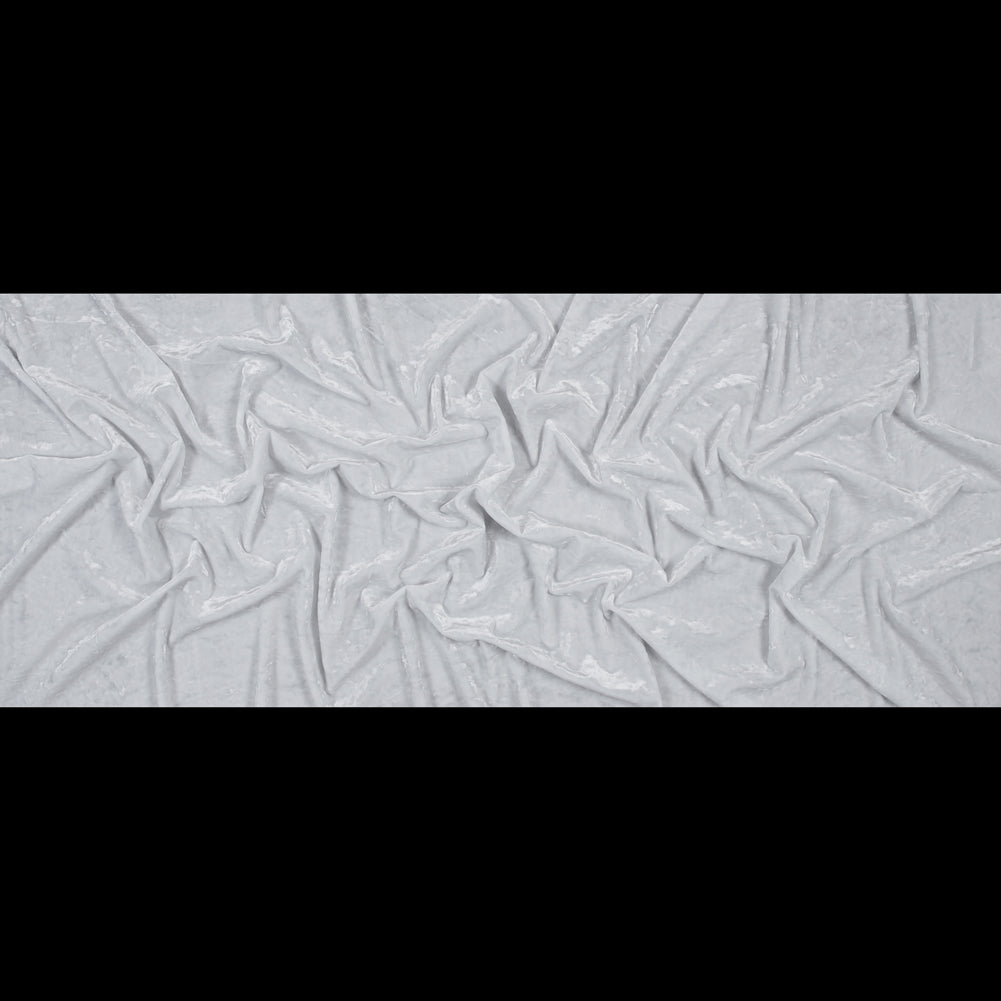 Stretch Crushed Velour - White Folded