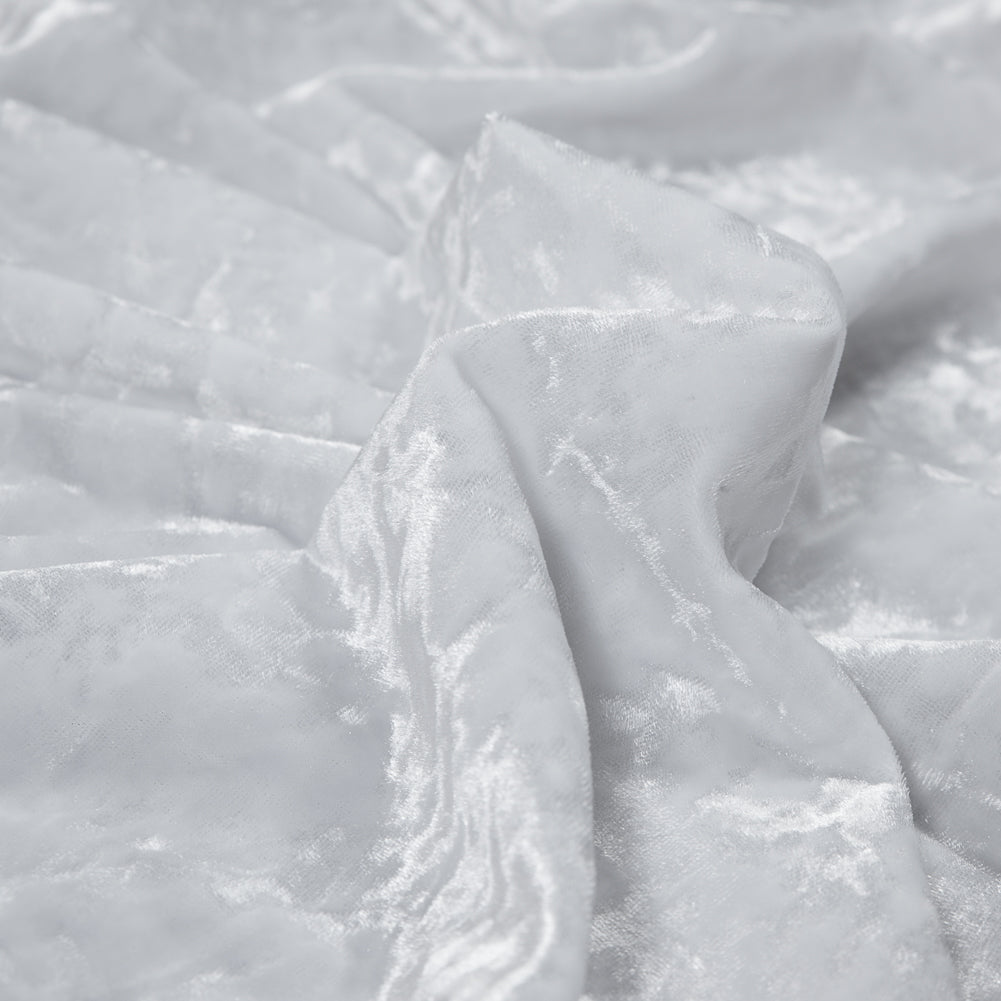Stretch Crushed Velour - White Full