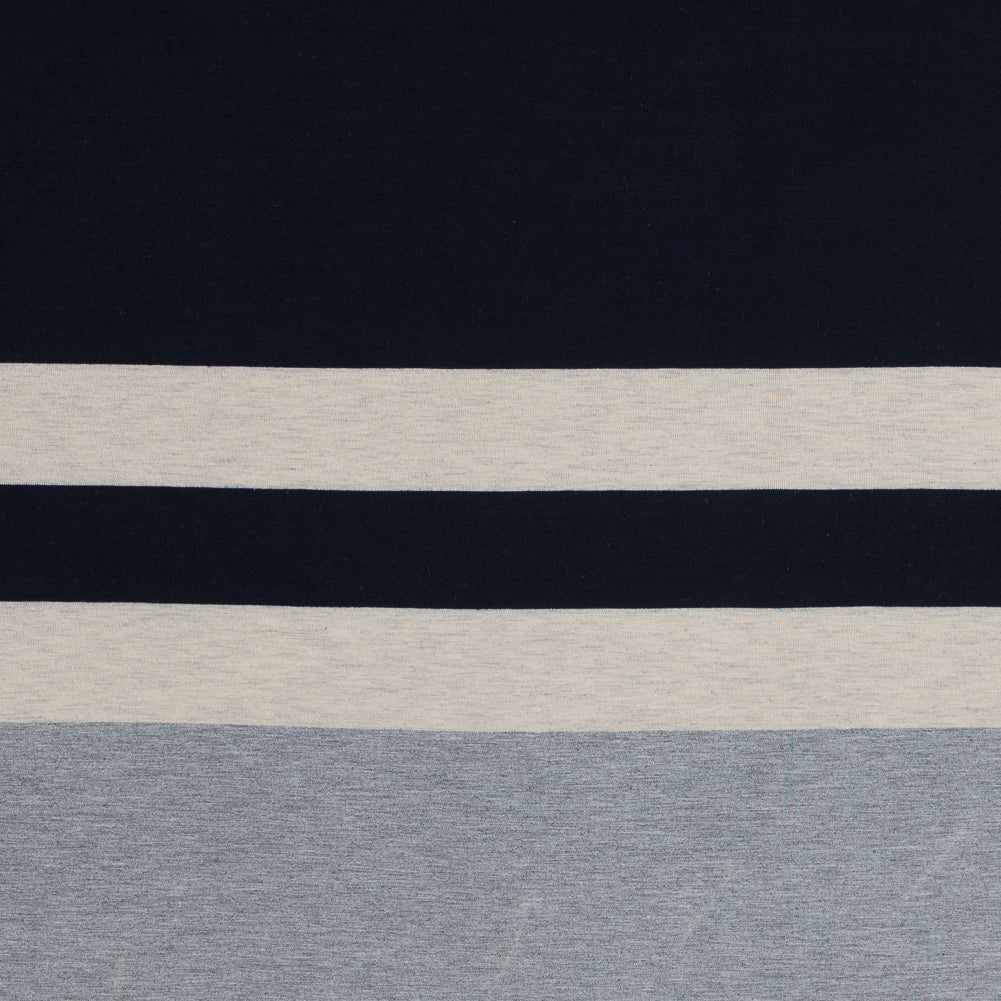 Navy, Oatmeal and Gray Awning Striped Jersey