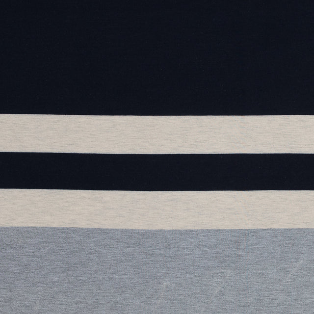 Navy, Oatmeal and Gray Awning Striped Jersey
