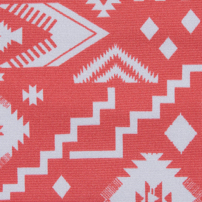 2.5 Yards of Coral and White Tribal Printed Jersey Detail