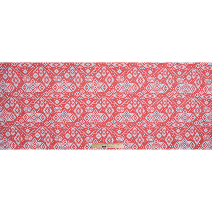 2.5 Yards of Coral and White Tribal Printed Jersey Full