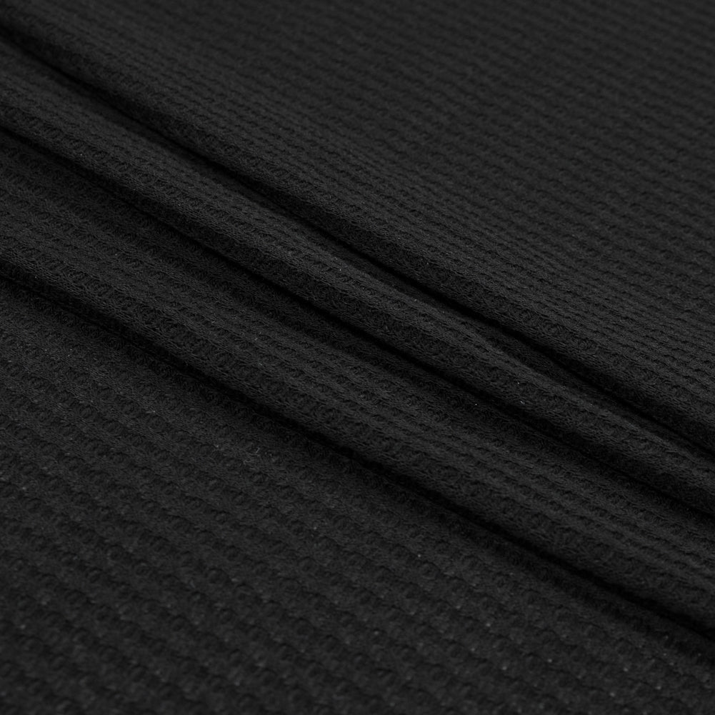 Waffle Sweater Knit - Black - Percy Collection Detail