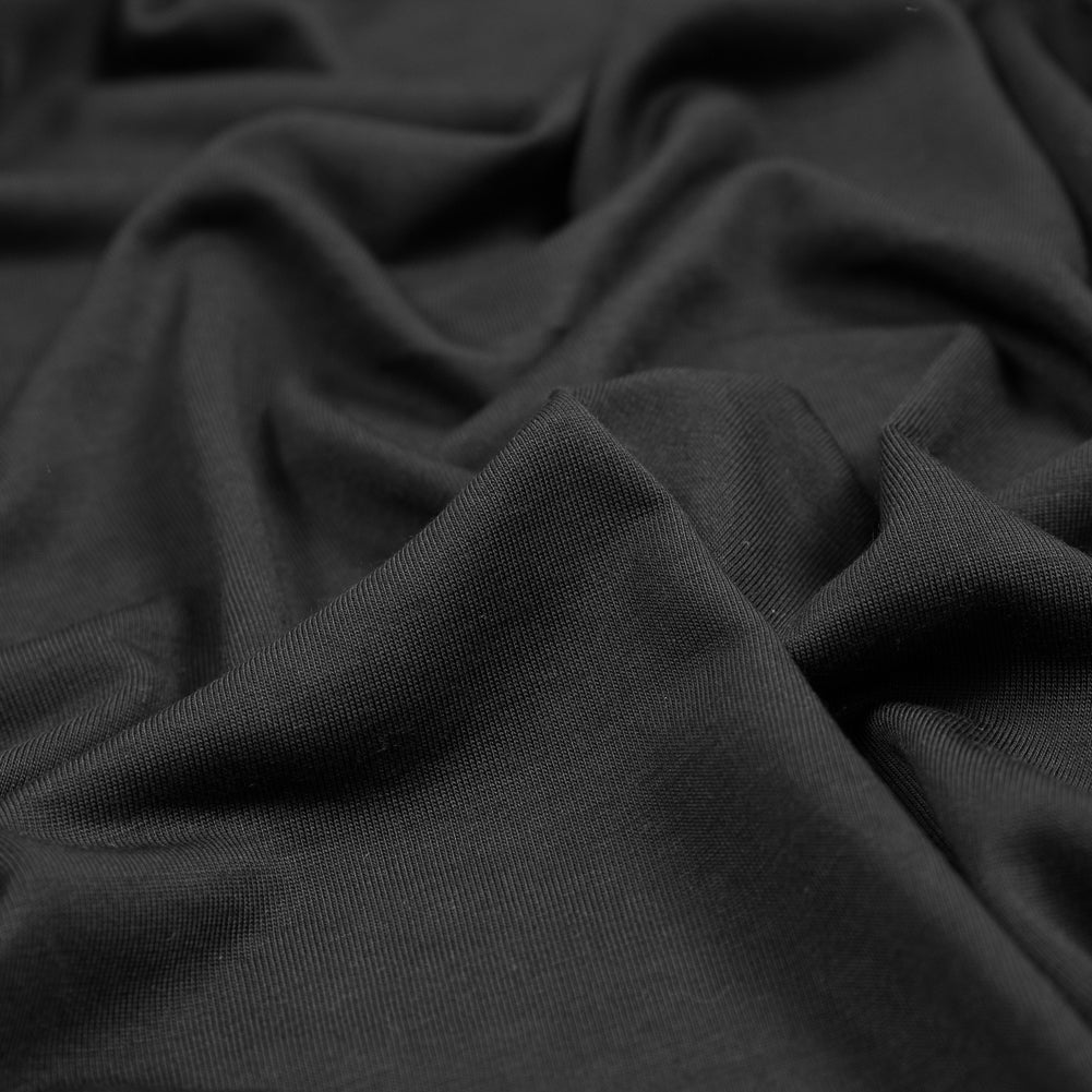 Black Solid Cupro Jersey Full