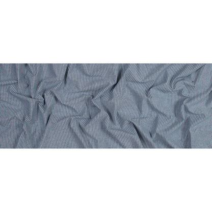 Navy Striped Cotton Chambray Folded