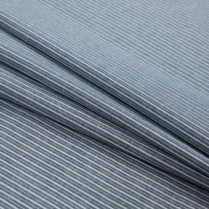 Navy Striped Cotton Chambray Detail