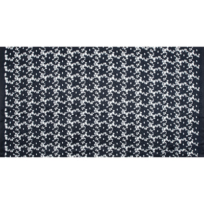 Faux Leather Cutout Lace - Black and Navy Floral Full
