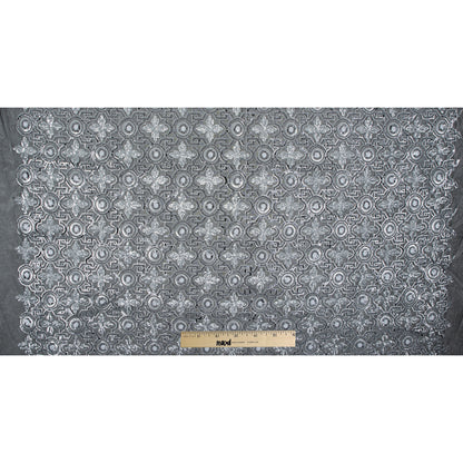 Mesh with Sequins - Silver and Black Geometric Folded