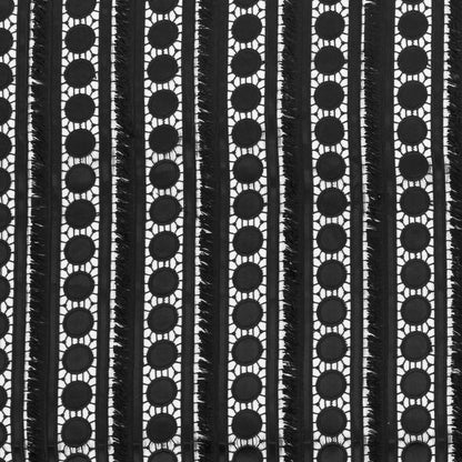 Fringed Guipure Lace - Black Geometric