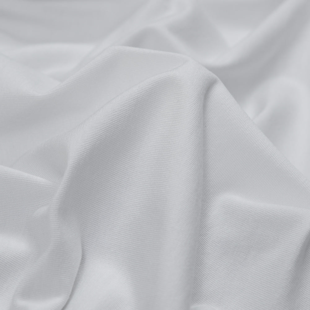 White Stretch Rayon Jersey Detail