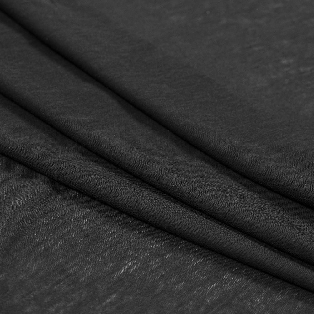 Heathered Black Tissue Weight Cotton Jersey Folded
