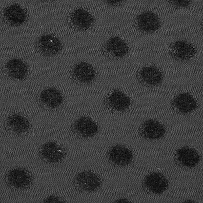 Black Knit Twill with Flocked Polka Dots Detail