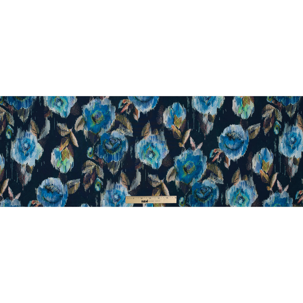 Italian Blue and Green Floral Printed Jersey Full