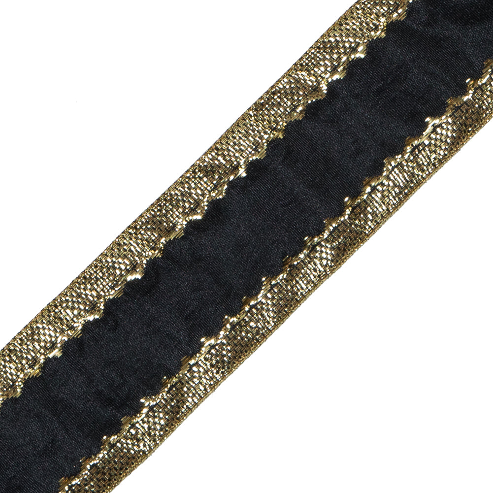 Black and Gold Metallic Ribbon - 1.5" Detail