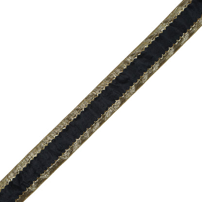 Black and Gold Metallic Ribbon - 1.5"