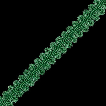 Kelly Green Braided Flat Cord - 0.625" Detail