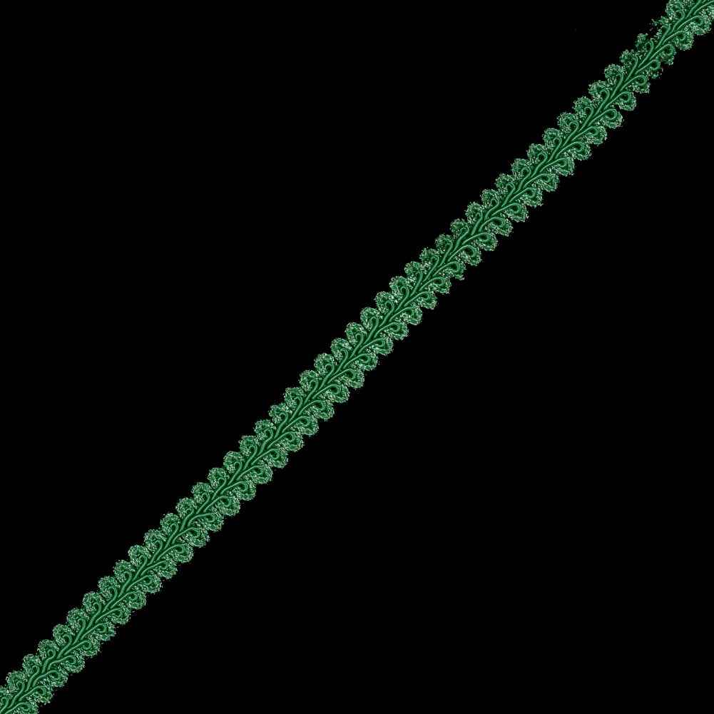 Kelly Green Braided Flat Cord - 0.625"