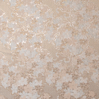 Metallic Gold and Beige Floral Brocade