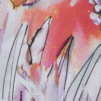 Italian Multicolor Watercolor Floral Voile Detail