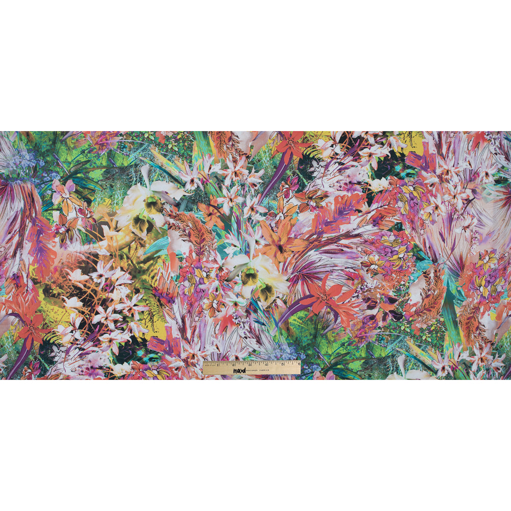 Italian Multicolor Watercolor Floral Voile Full