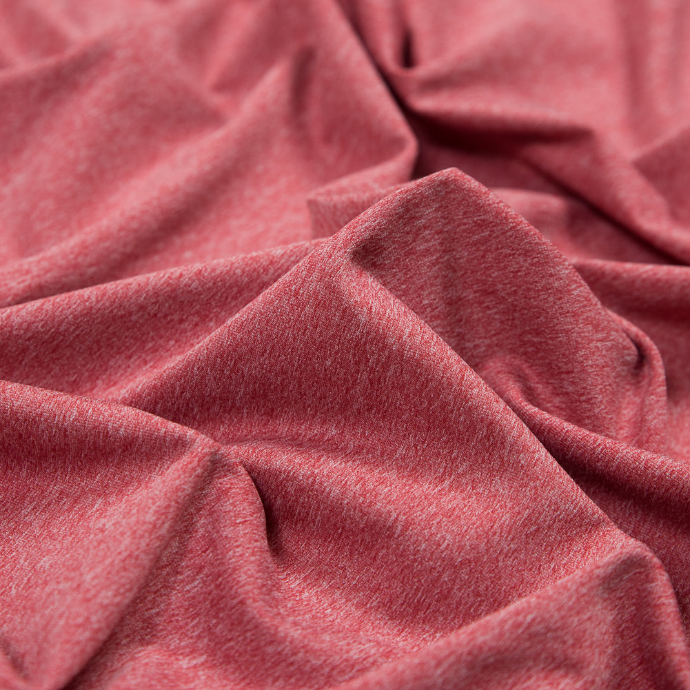 Performance Jersey, Wicking and Anti-Microbial - Heathered Warm Red Full