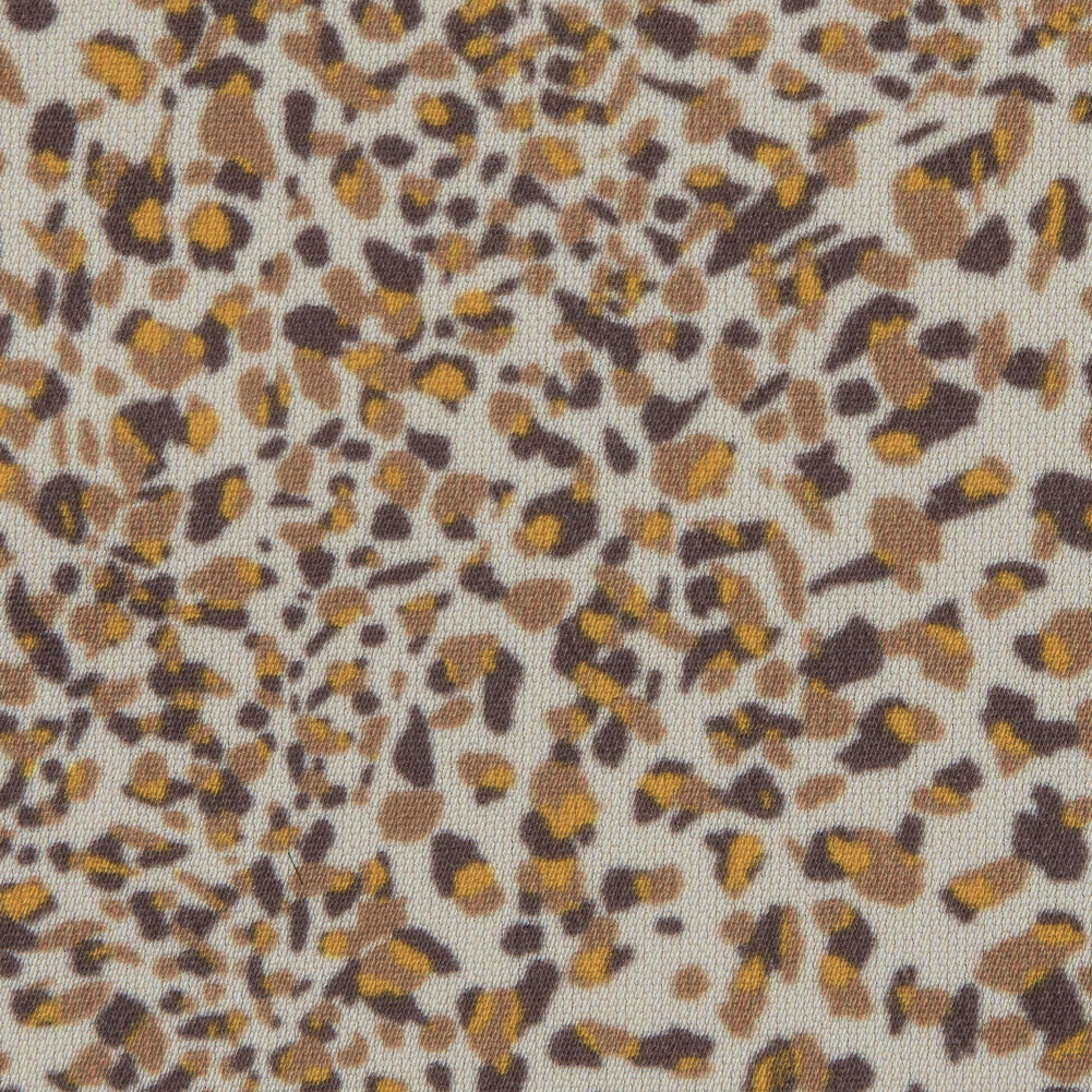 Italian Mustard Animal Digitally Printed Stretch Polyester Detail