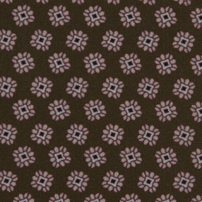 Italian Green and Beige Floral Digitally Printed Stretch Polyester Detail