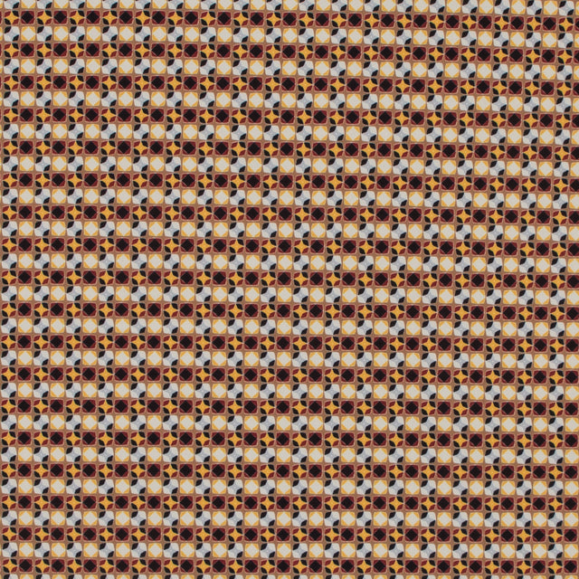 Italian Yellow Geometric Digitally Printed Stretch Polyester